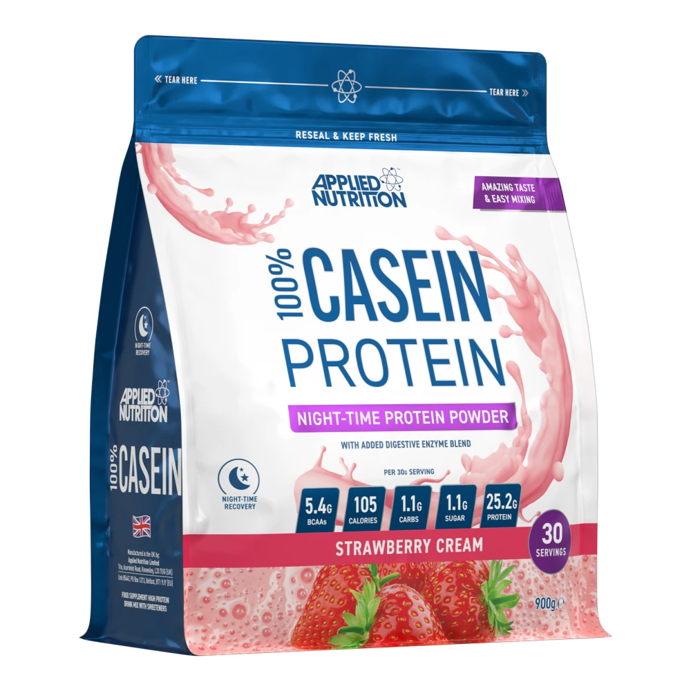 100% Casein Protein - 900g, Strawberry Cream