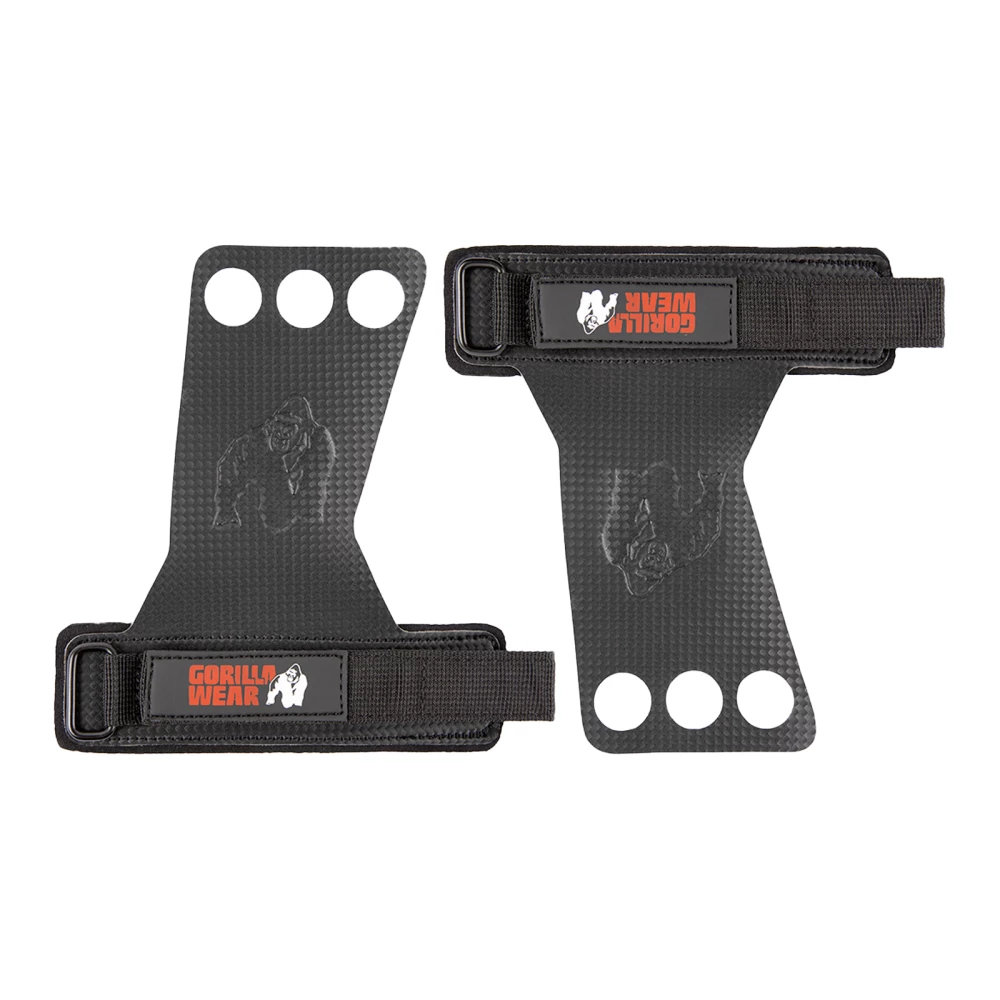 3-Hole Carbon Lifting Grips - S, Black