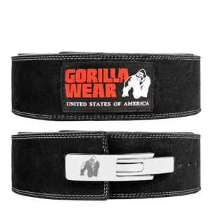 4 Inch Leather Lever Belt - S/M, Black