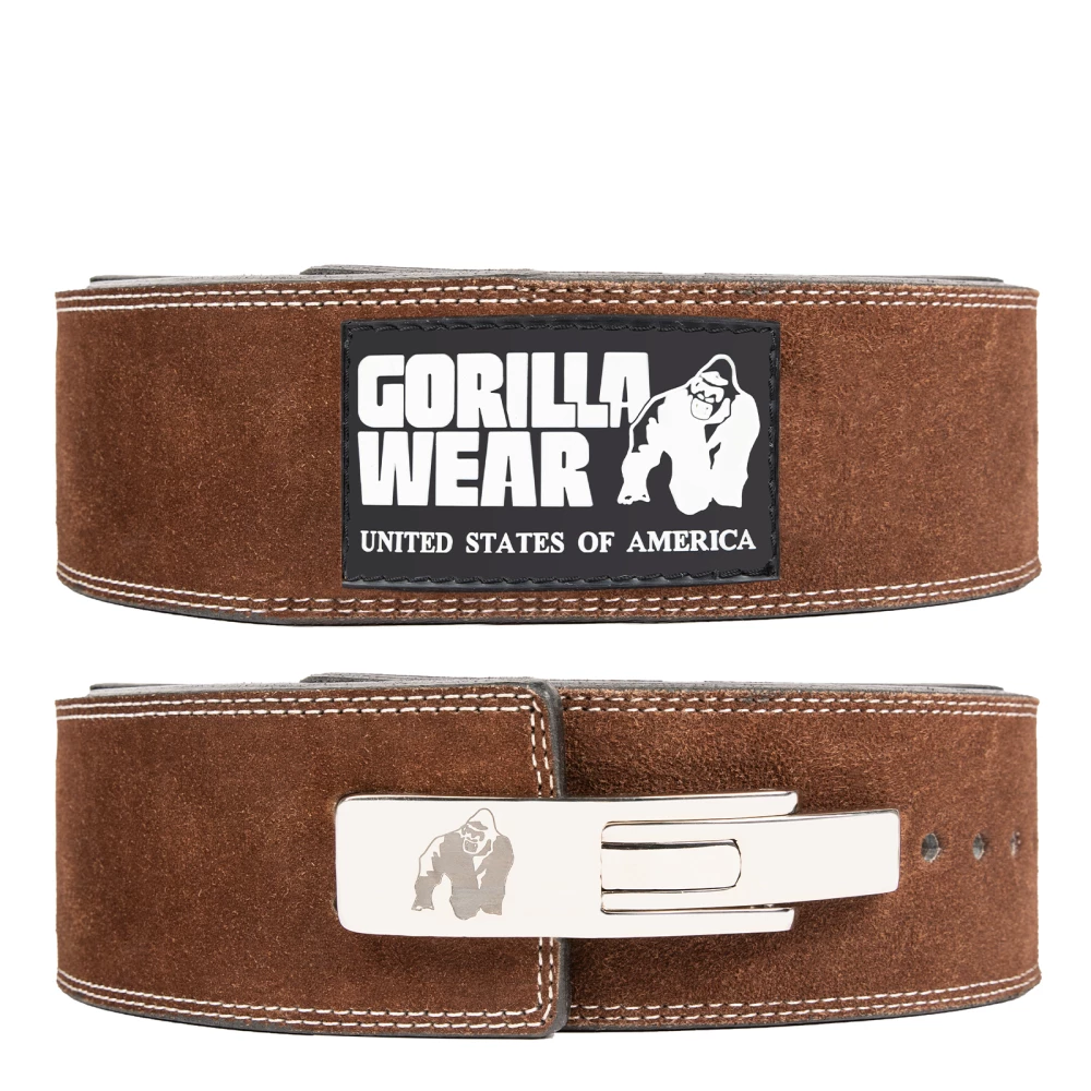 4 Inch Leather Lever Belt - XXL/XXXL, Brown