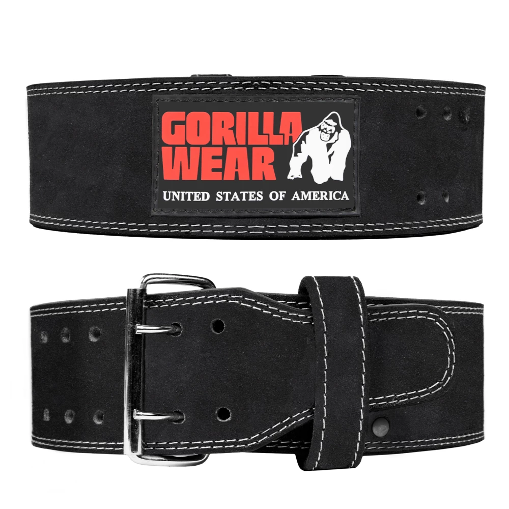 4 Inch Leather Lifting Belt - L/XL, Black