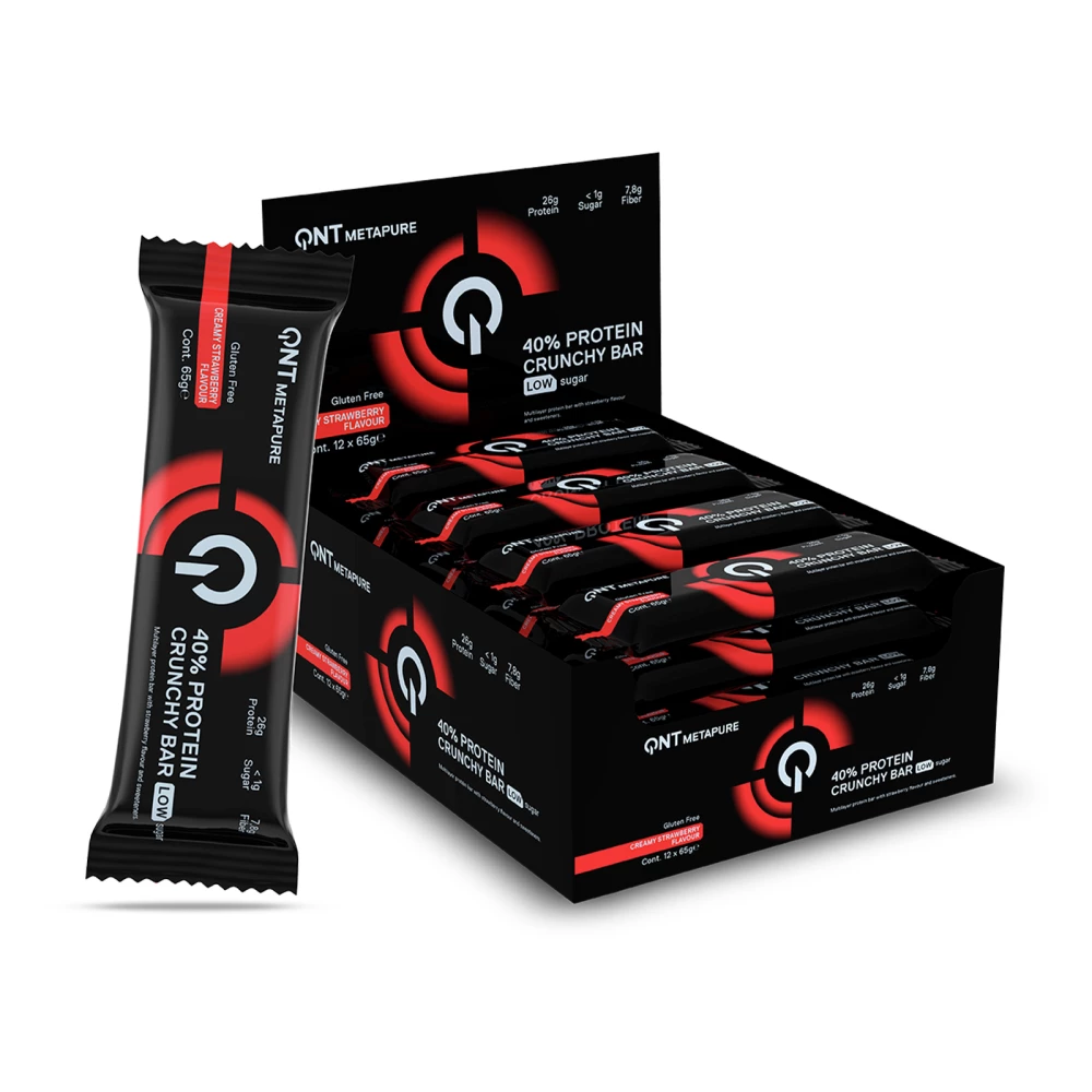 40% Protein Crunchy Bar - Boite de 12, Creamy Strawberry