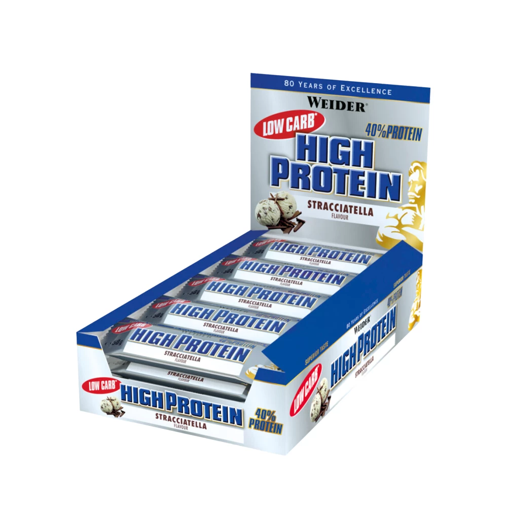 40% Protein Bar Low Carb - Boite de 24, Stracciatella