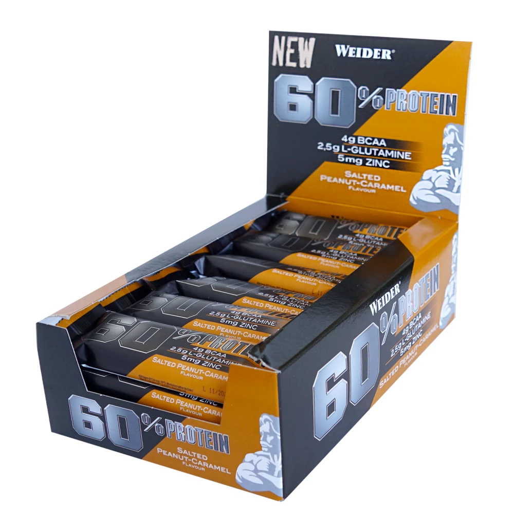 60% Protein Bar - Boite de 24, Salted Peanut Caramel