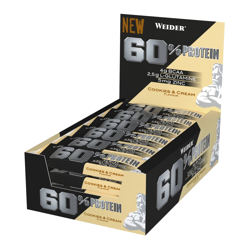 60% Protein Bar - Boite de 24, Cookies & Cream
