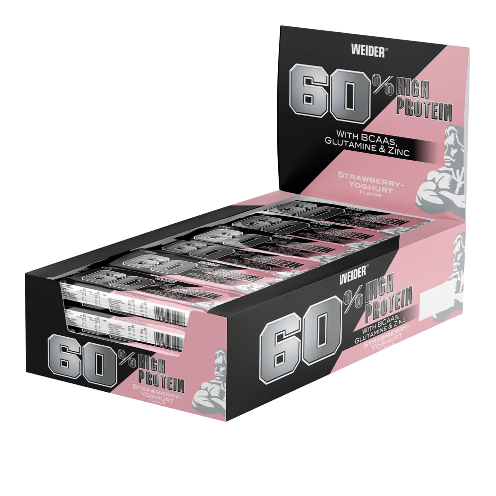 60% Protein Bar - Boite de 24, Strawberry Yoghurt
