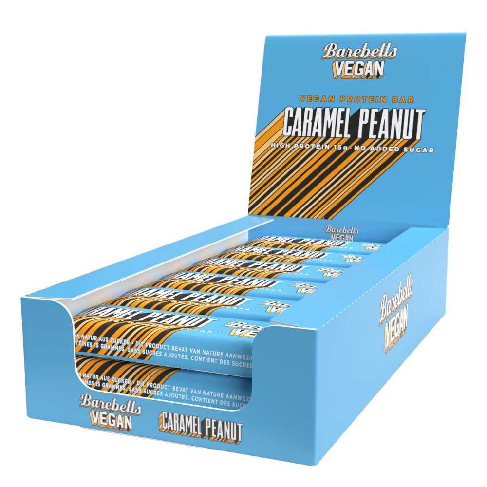 Barebells Vegan Protein Bar - Boite de 12, Caramel Peanut