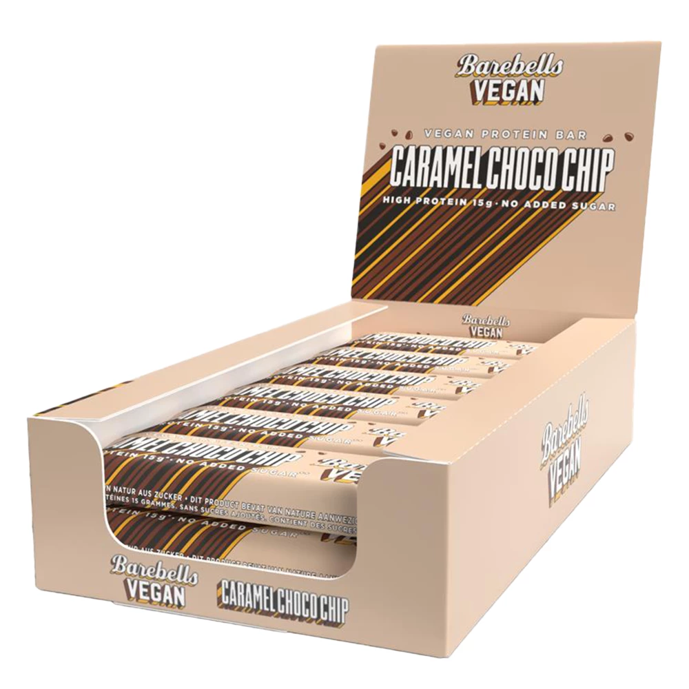 Barebells Vegan Protein Bar - Boite de 12, Caramel Choco Chip