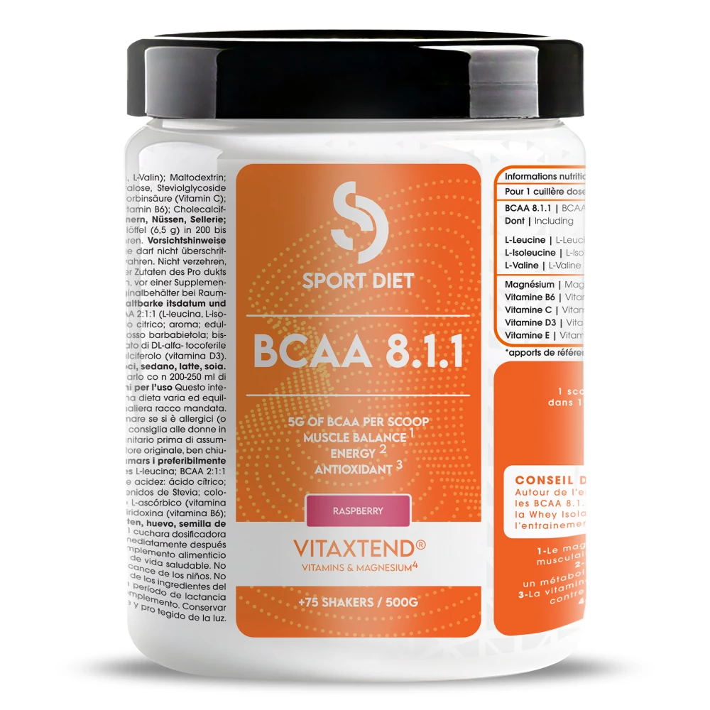 BCAA 8.1.1 - 500g, Raspberry