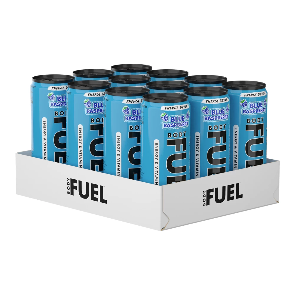 BodyFuel Energy Cans - Pack de 12, Blue Raspberry