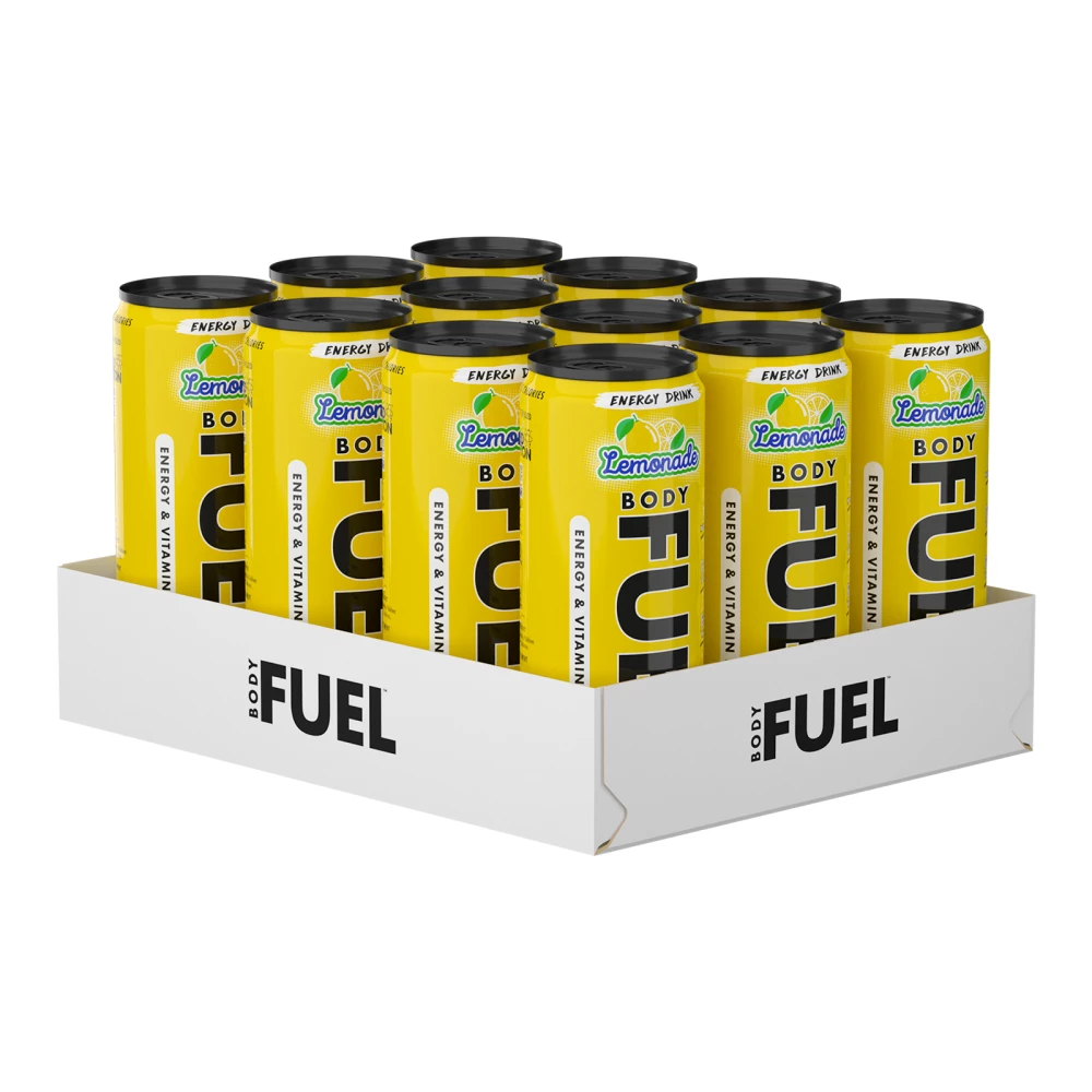 BodyFuel Energy Cans - Pack de 12, Lemonade