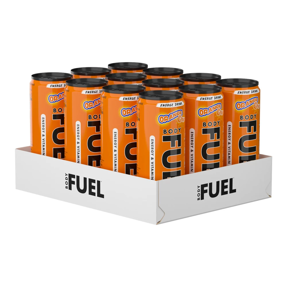 BodyFuel Energy Cans - Pack de 12, Orange