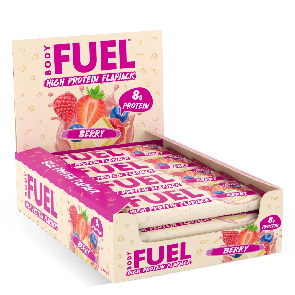 Bodyfuel High Protein Flapjack - Boite de 12, Berry