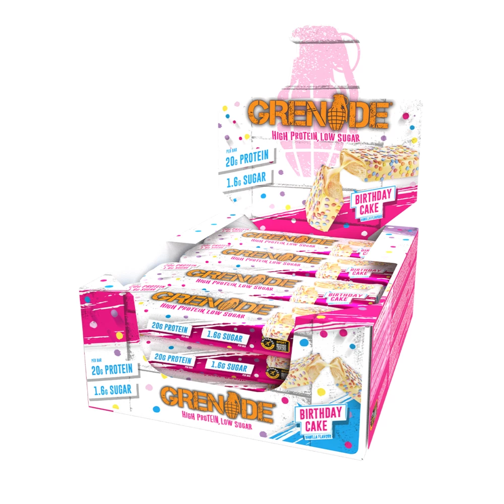 Grenade Protein Bar - Boite de 12, Birthday Cake