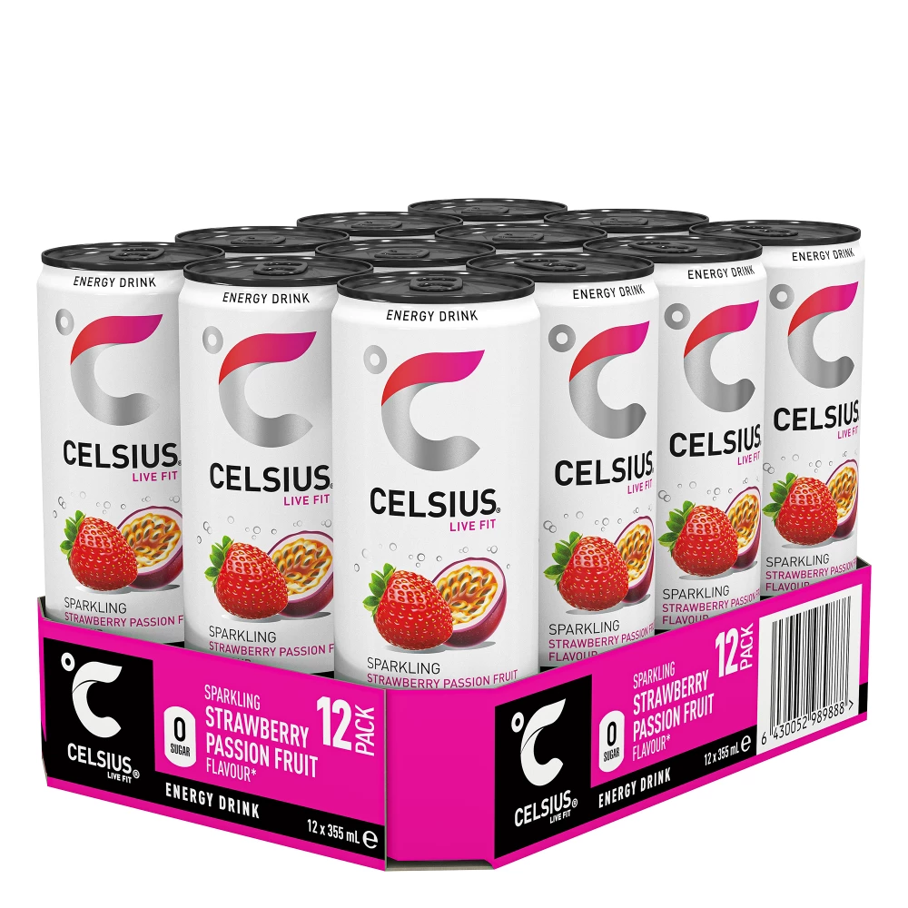 Celsius Energy Drink - Pack de 12, Strawberry Passion Fruit