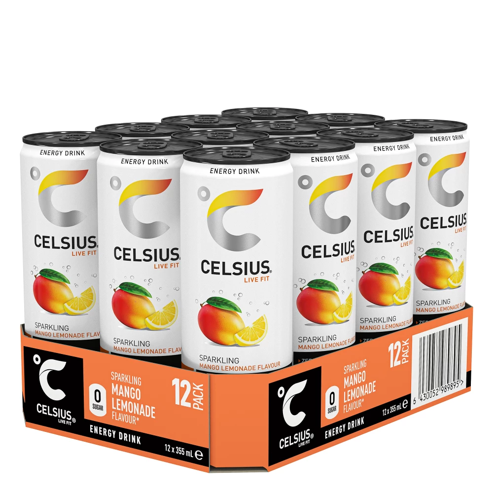 Celsius Energy Drink - Pack de 12, Mango Lemon