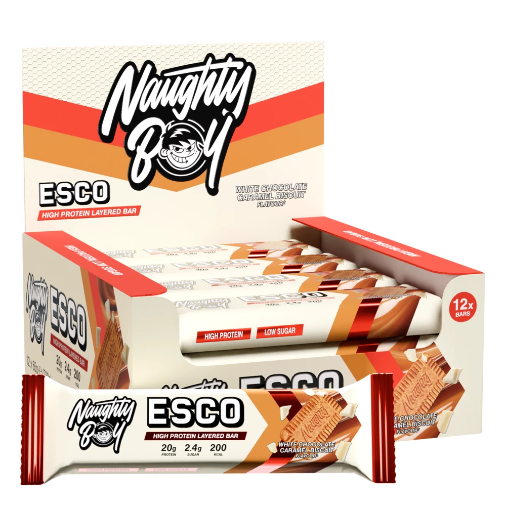 Esco Bar - Boite de 12, White Chocolate Caramel Biscuit
