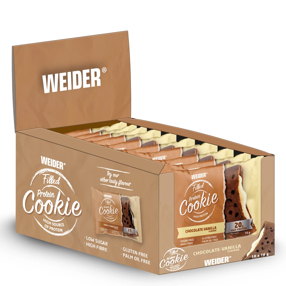Filled Protein Cookie - Boite de 10, Chocolate Vanilla
