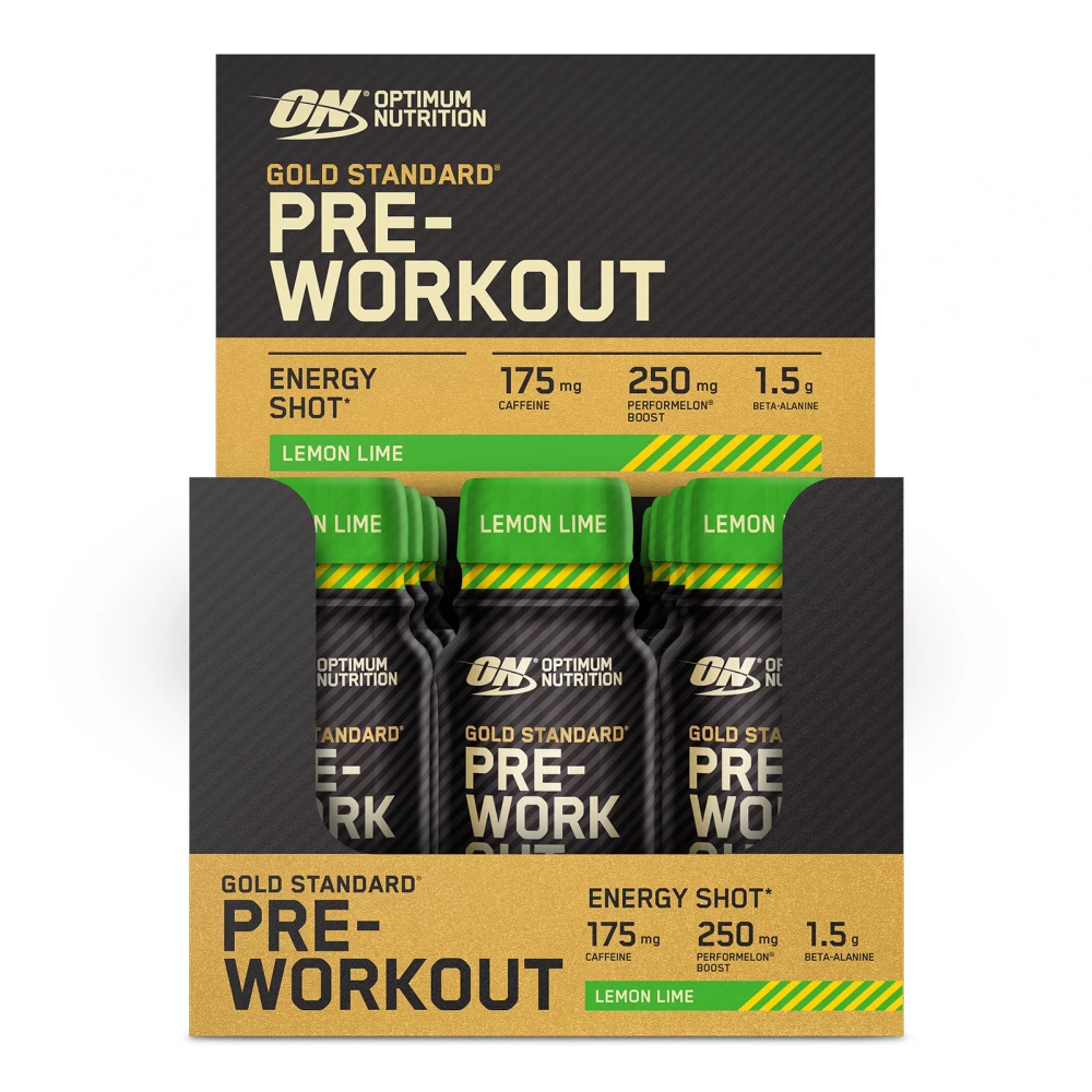 Gold Standard Pre-Workout Shot - Pack de 12, Lemon Lime