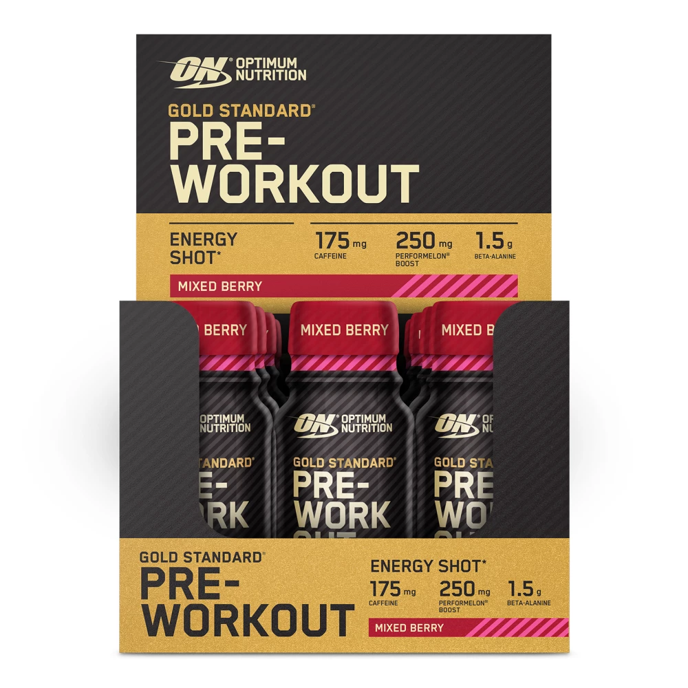 Gold Standard Pre-Workout Shot - Pack de 12, Mixed Berry
