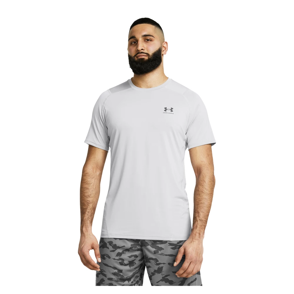 Haut à manches courtes HeatGear® Fitted Graphic - L, Light Gray