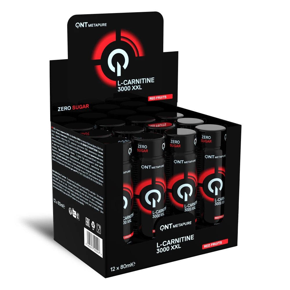 L-Carnitine 3000 mg - Pack de 12, Red Fruits