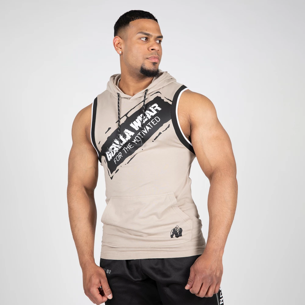 Loretto Hooded Tank Top - XL, Beige