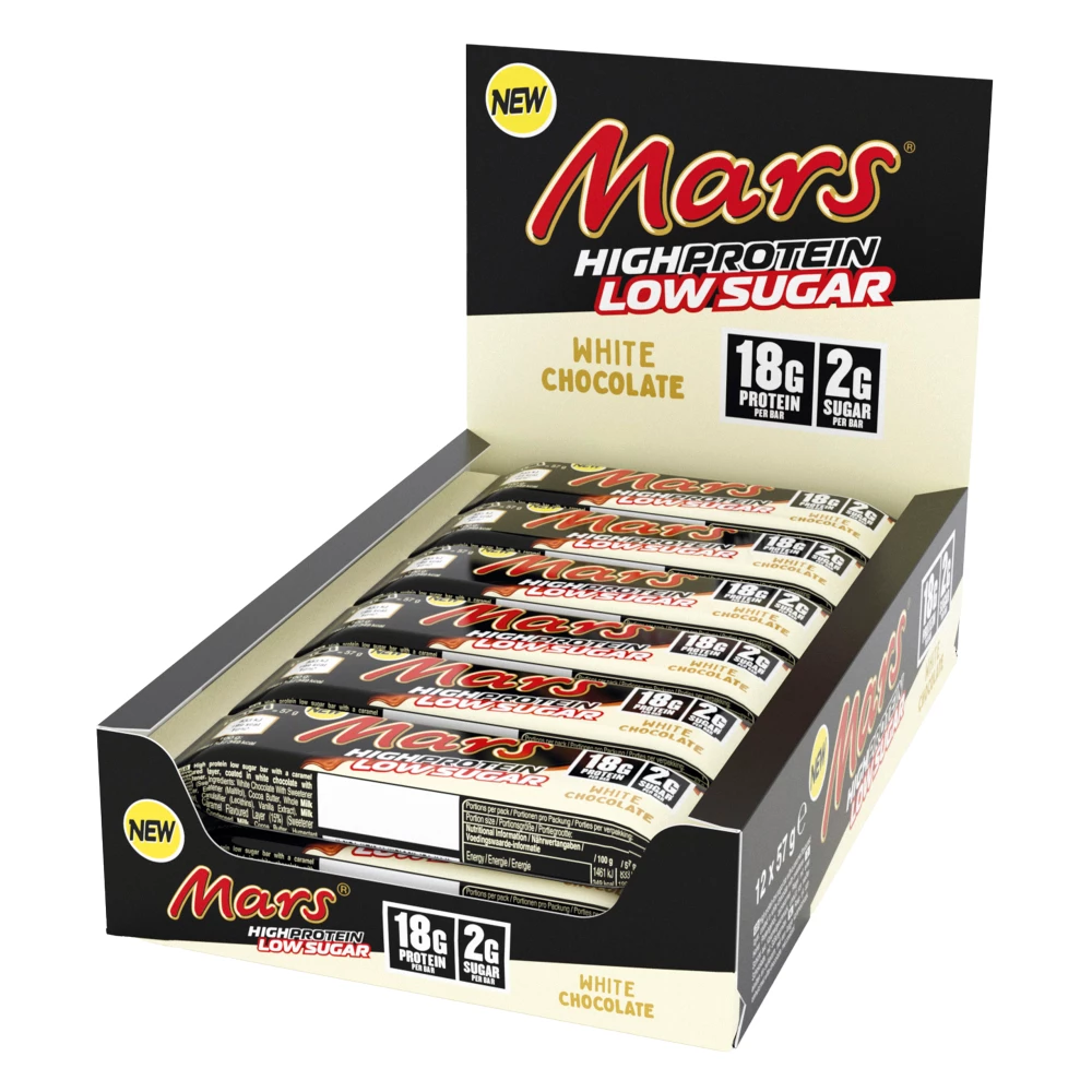 Mars Hi-Protein Low Sugar - Boite de 12, White Chocolate