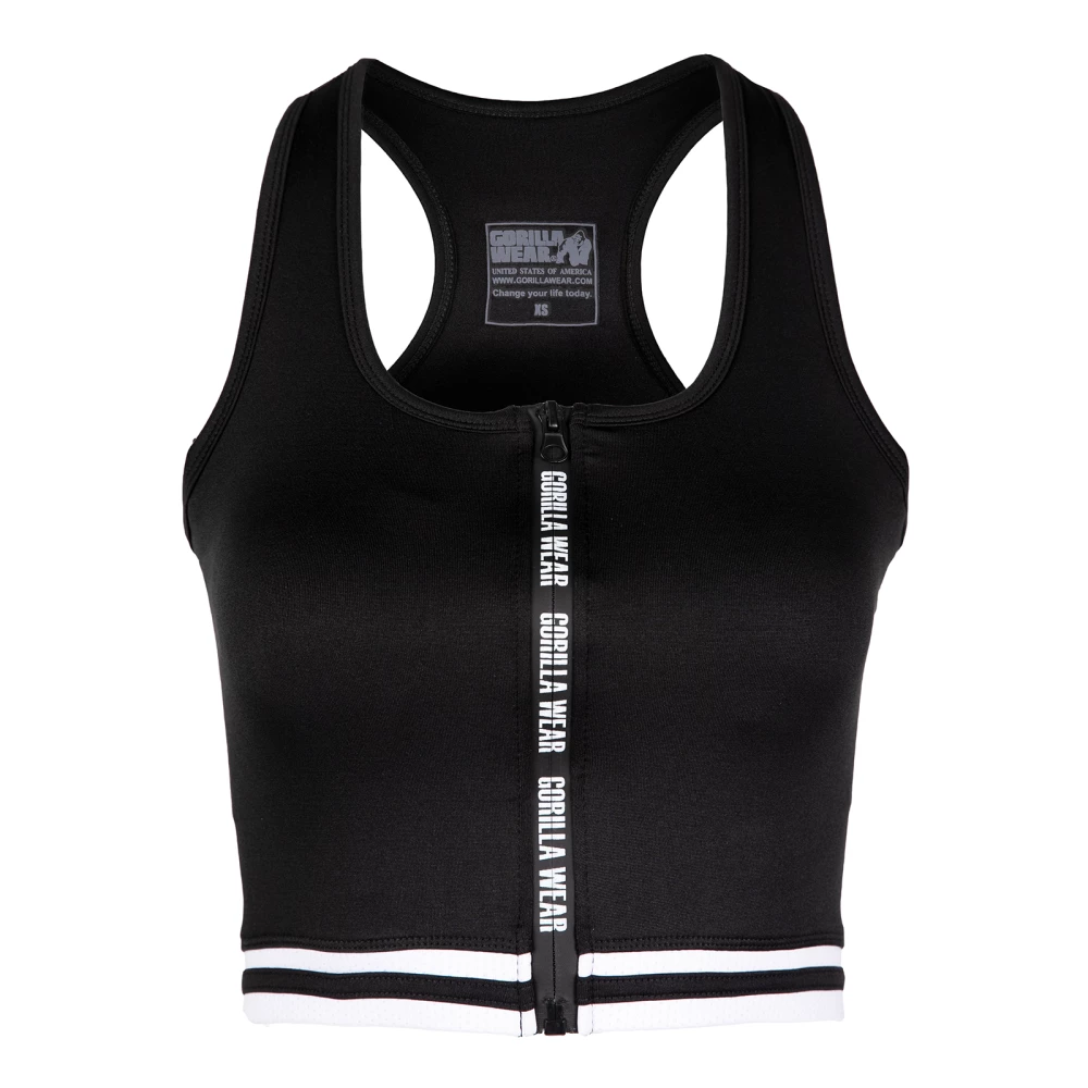 Mesa Zip Front Crop Top - XS, Black