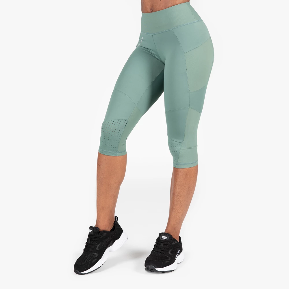 Monroe Cropped Leggings - L, Army Green