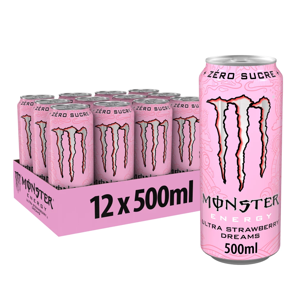 Monster Energy Ultra Zero Sugar - Pack de 12, Strawberry Dreams