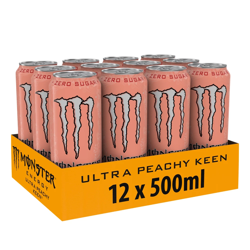 Monster Energy Ultra Zero Sugar - Pack de 12, Peachy Keen