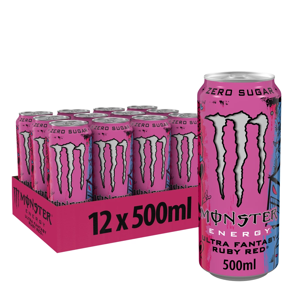 Monster Energy Ultra Zero Sugar - Pack de 12, Fantasy Ruby Red