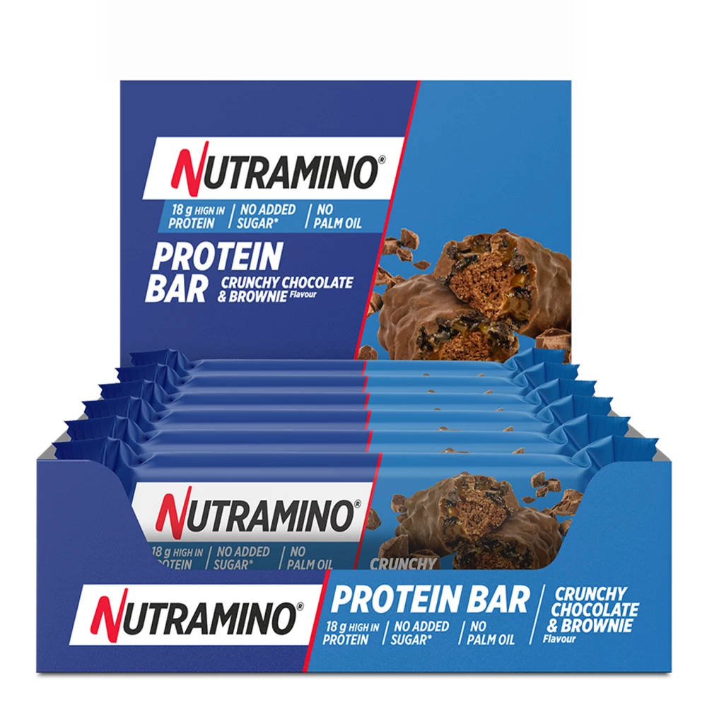 Nutramino Protein Bar - Boite de 12, Crunchy & Chocolate Brownie