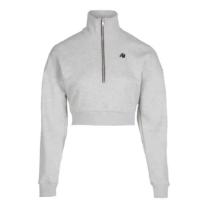 Ocala Cropped Half-Zip Sweatshirt - L, Gray