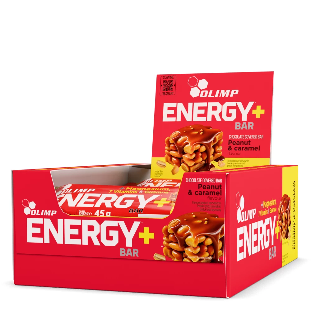 Olimp Energy+ Bar - Boite de 20, Peanut & Caramel
