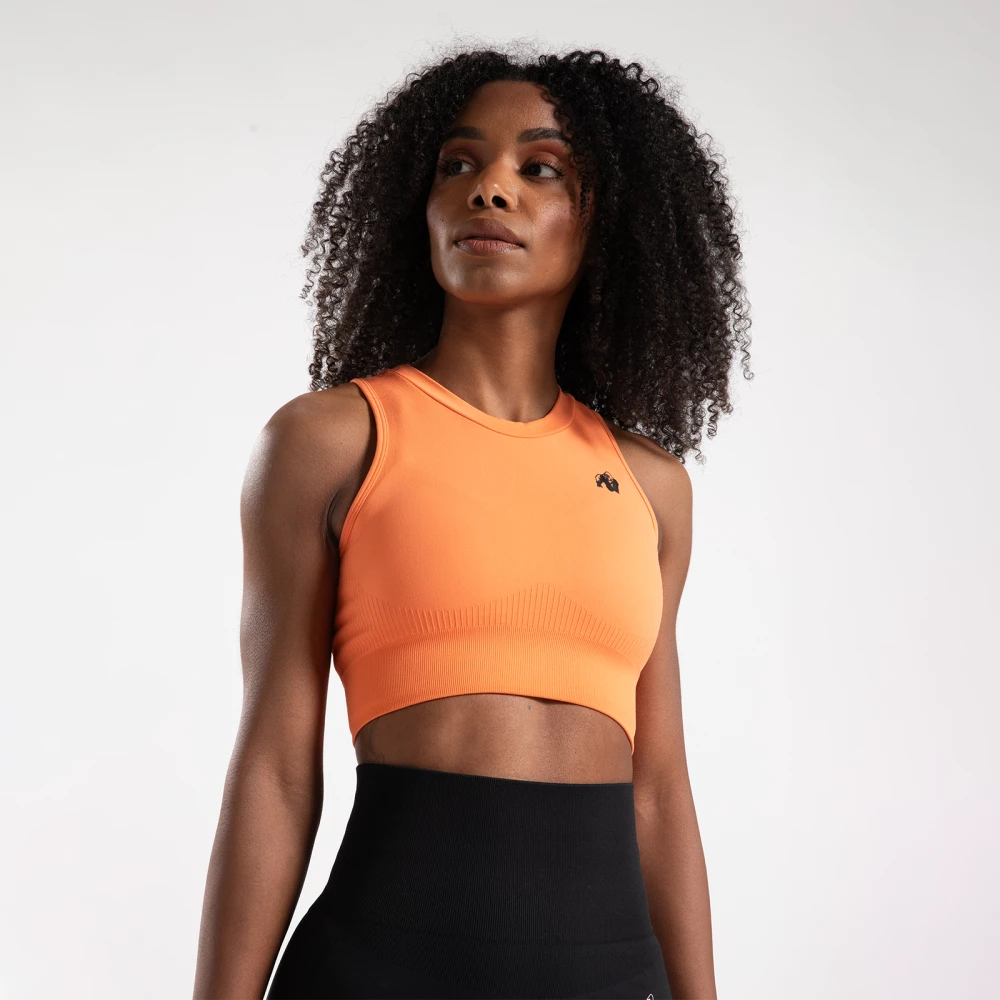 Olivia Seamless Crop Top - M/L, Peach