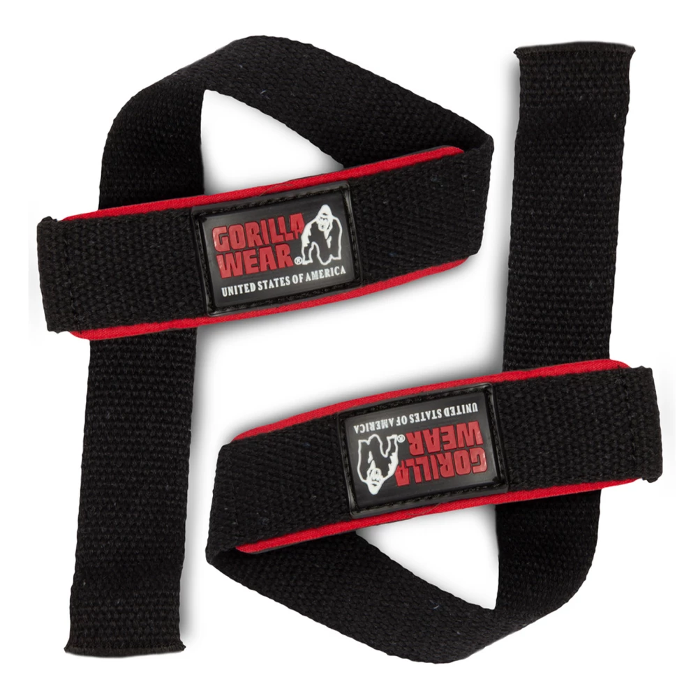 Padded Lifting Straps - Taille unique, Black/Red