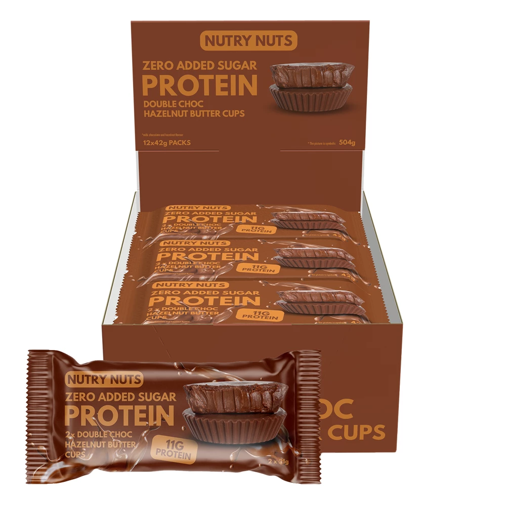 Protein Peanut Butter Cups - Boite de 12, Double Chocolate Hazelnut