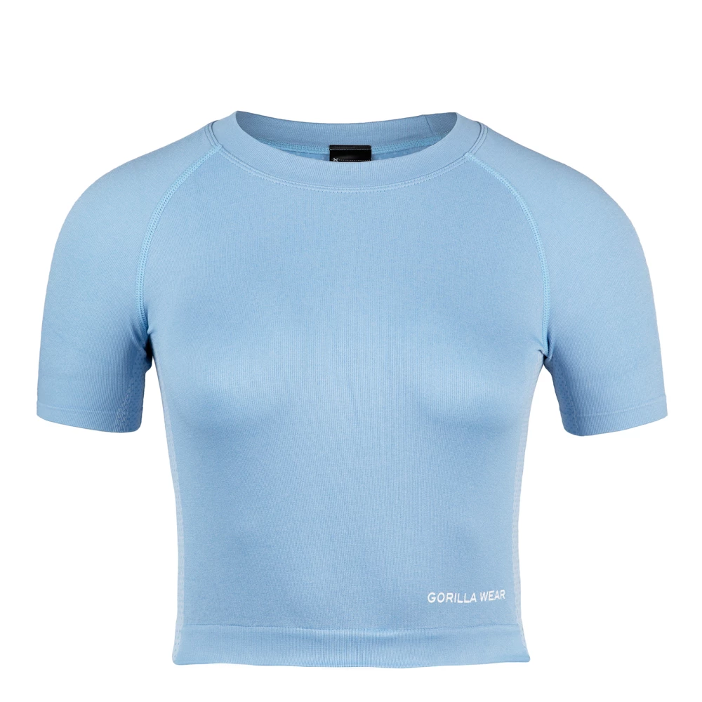 Selah Seamless Crop Top - L/XL, Light Blue