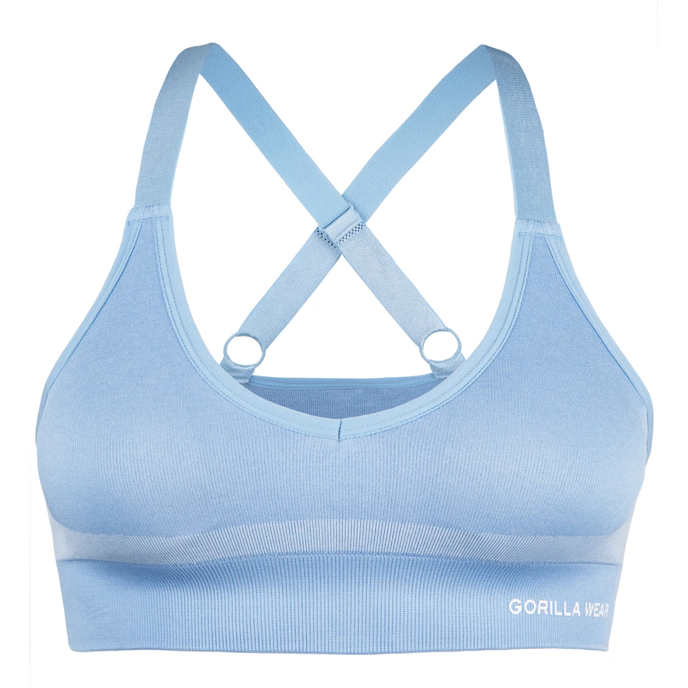 Selah Seamless Sports Bra - M/L, Light Blue