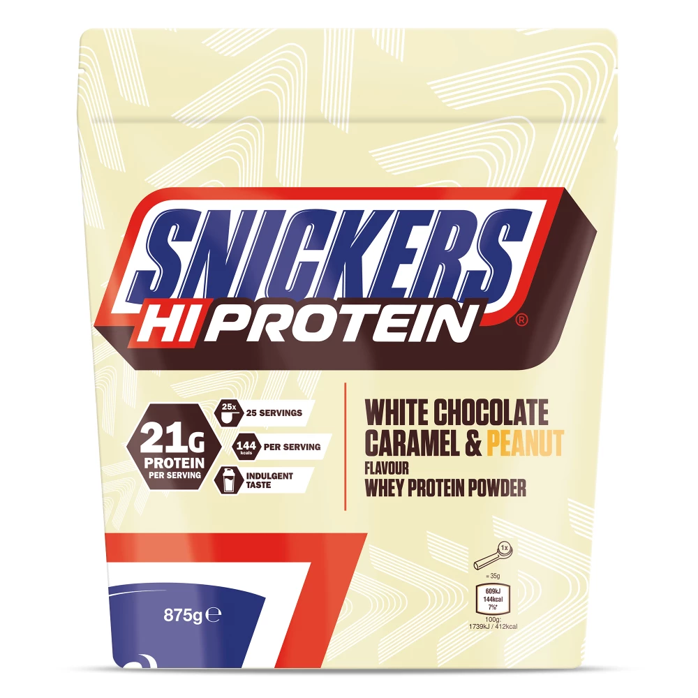 Snickers Hi-Protein Powder - 875g, White Chocolate Caramel & Peanut