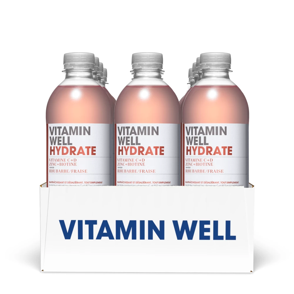 Vitamin Well Hydrate - Pack de 12, Rhubarbe Fraise