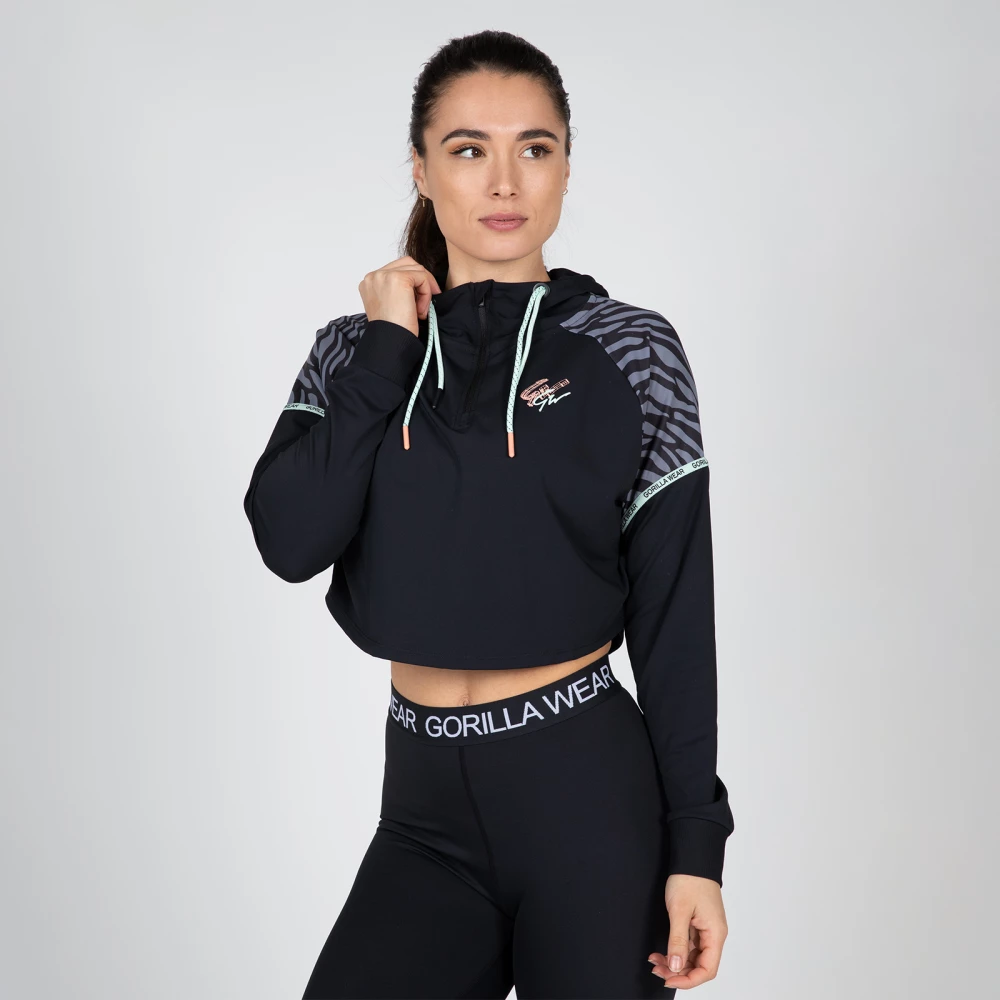 Zion Cropped Hoodie - XL, Black