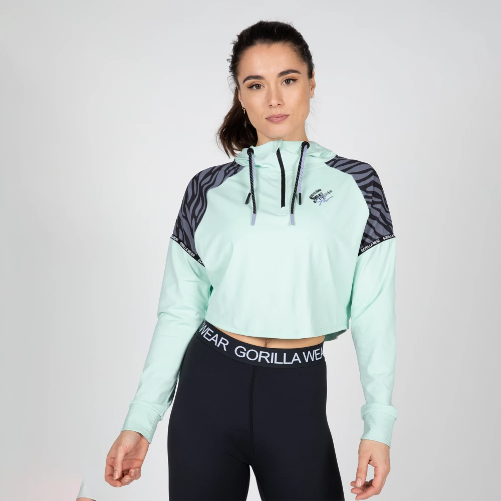 Zion Cropped Hoodie - XS, Green