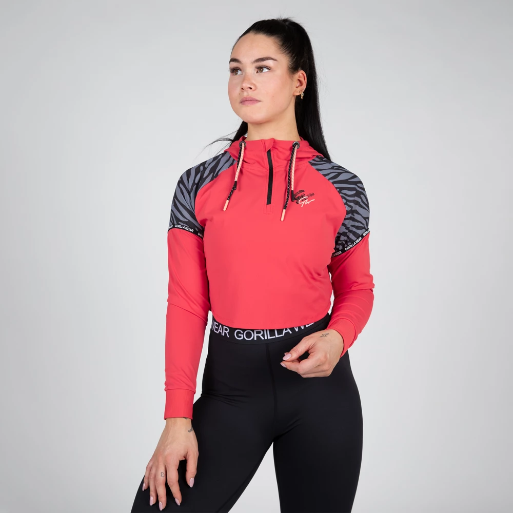Zion Cropped Hoodie - XL, Red